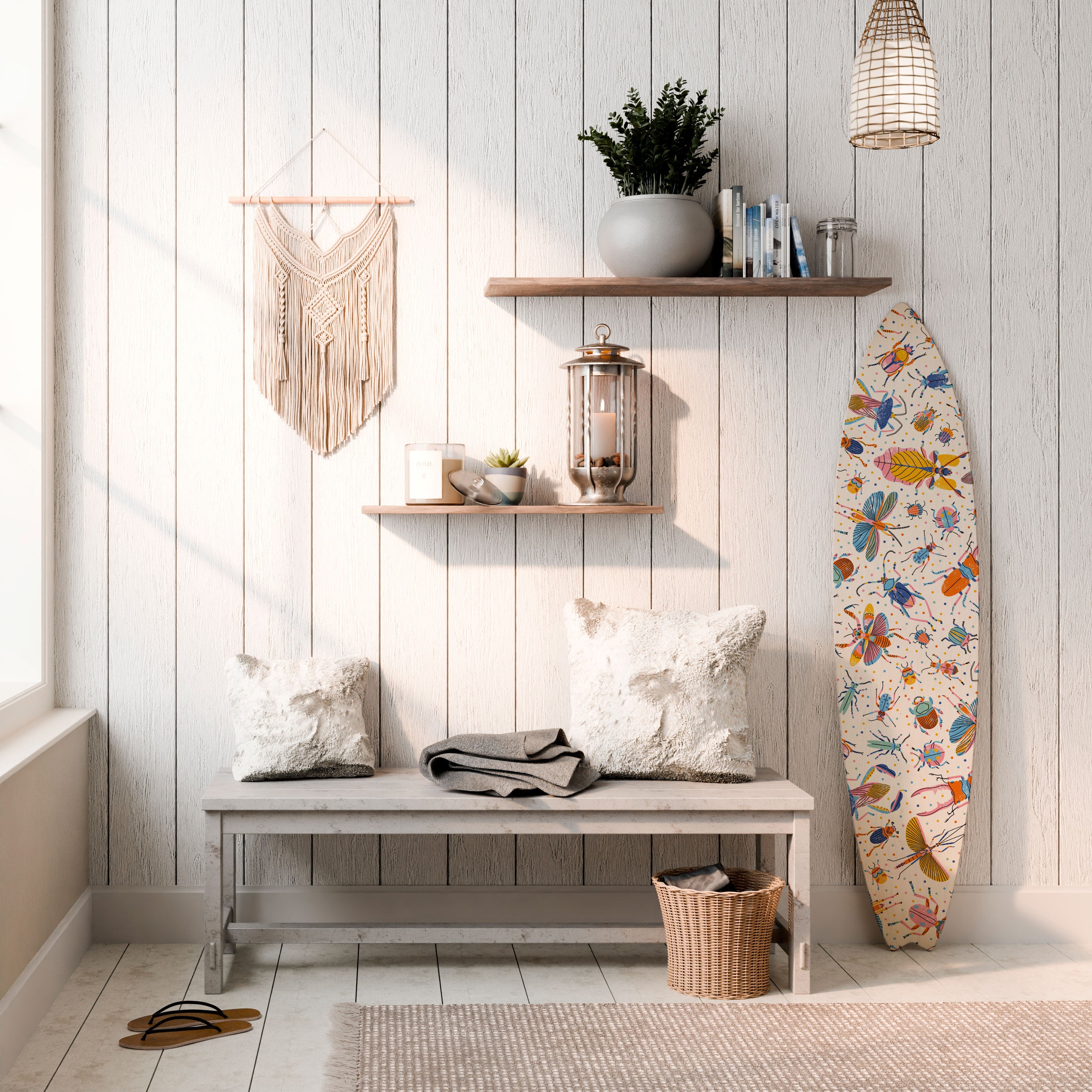 COLORFUL INSECTS Deko-Surfboard