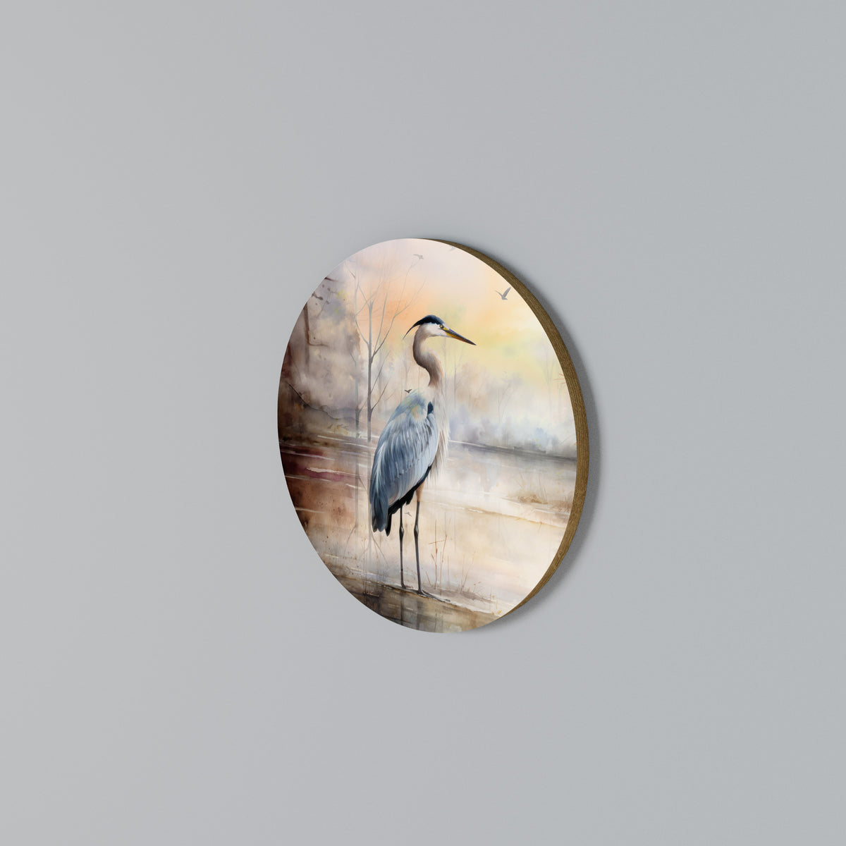 HERON DAYDREAM Round Wall Art