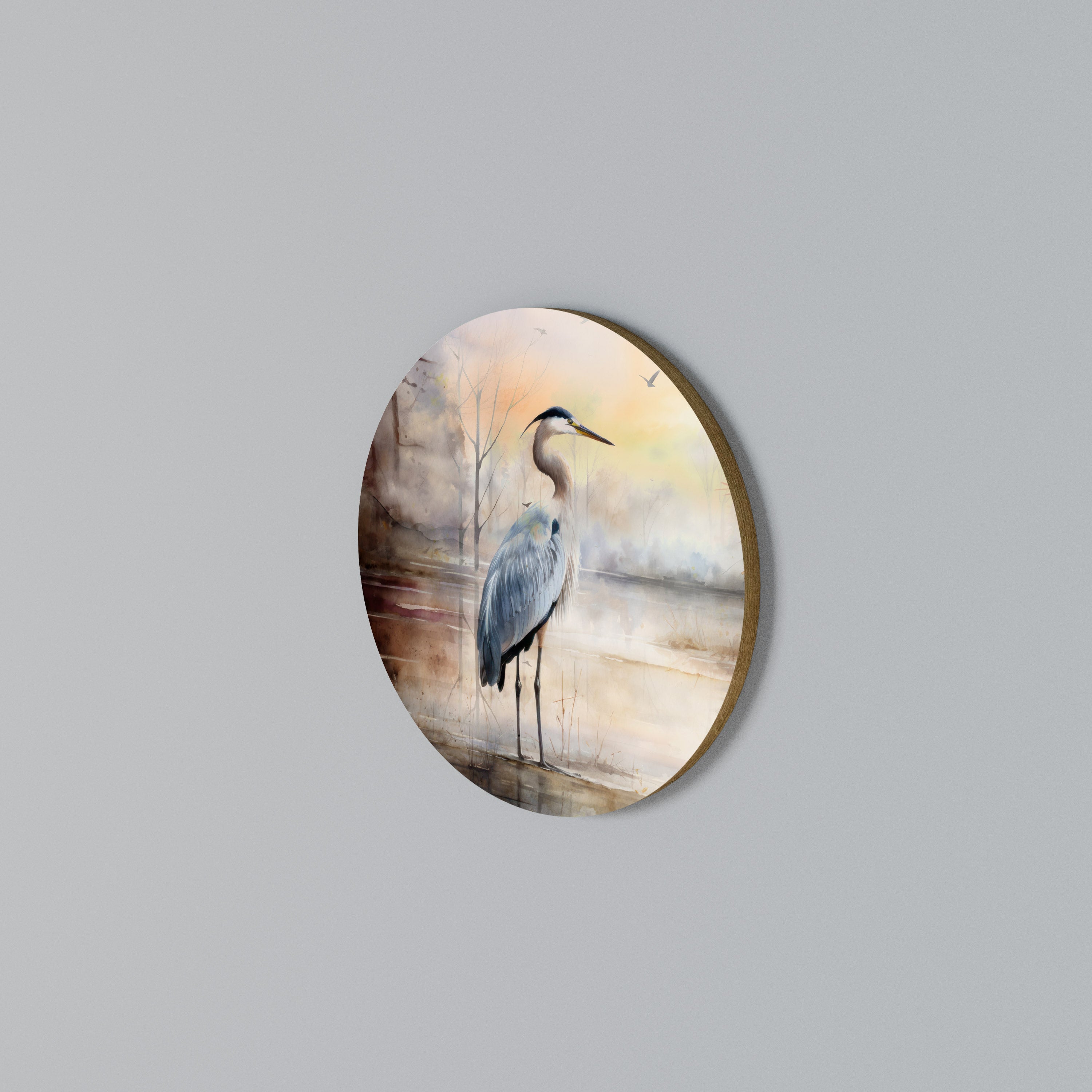 HERON DAYDREAM Rundes Wandbild