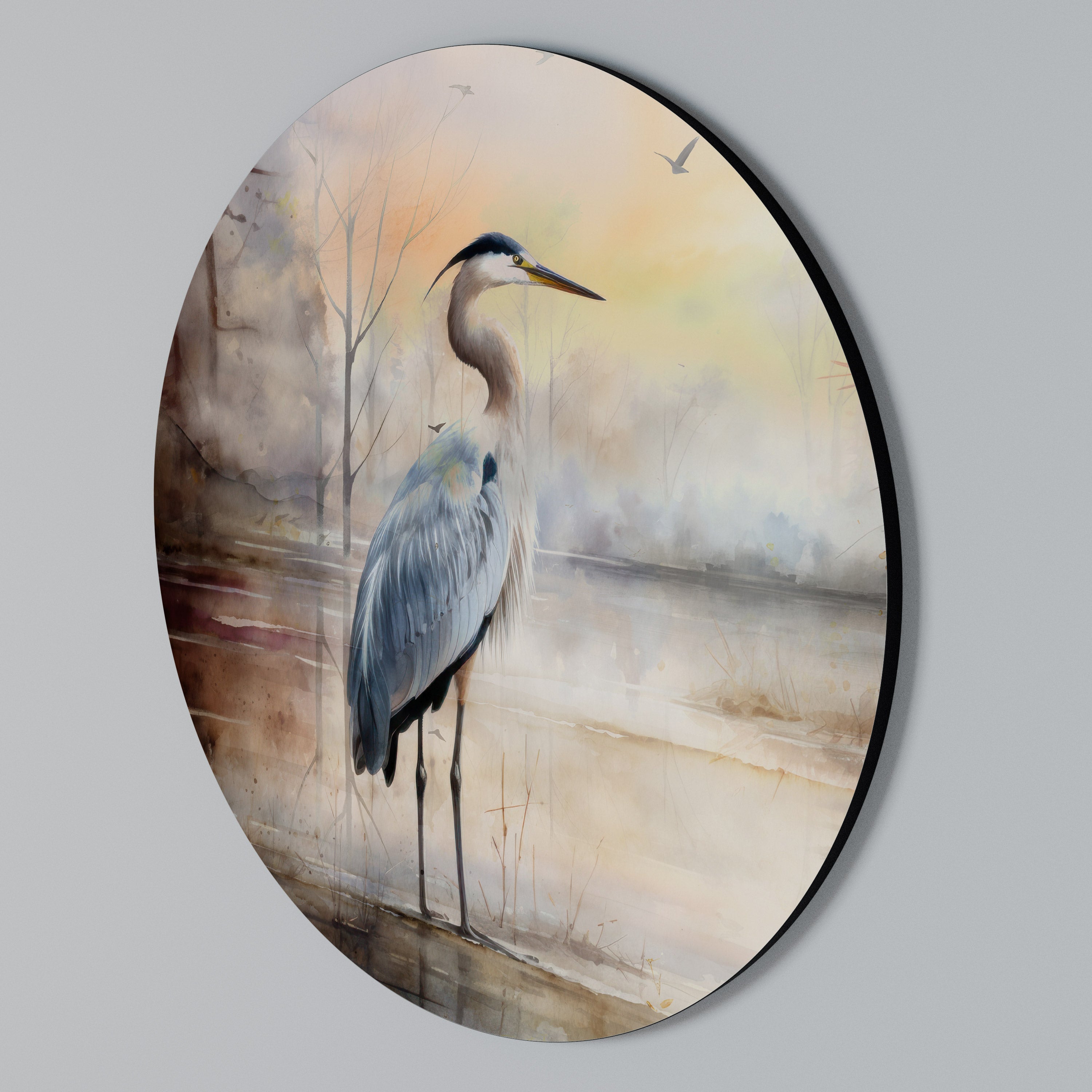 HERON DAYDREAM Rundes Wandbild