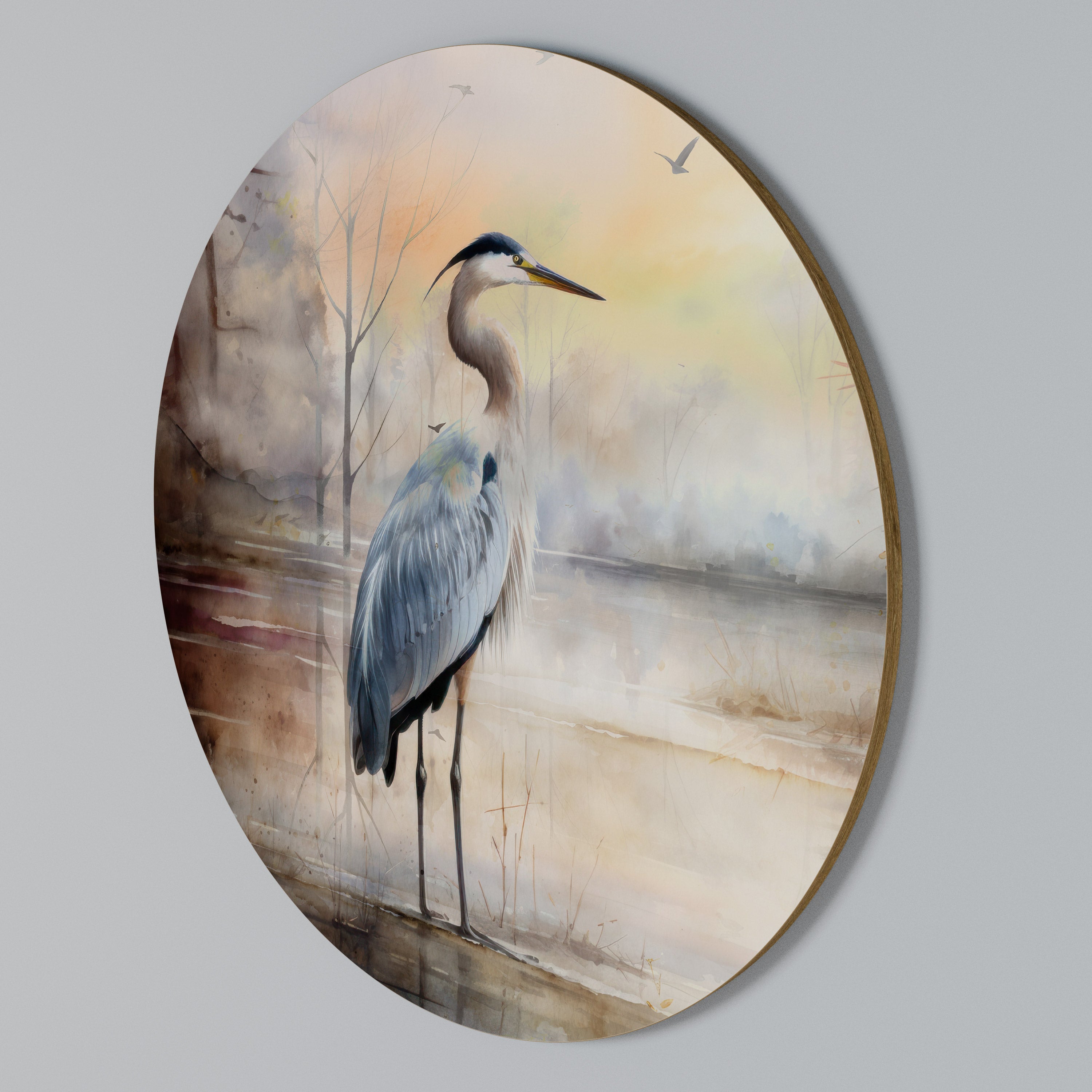 HERON DAYDREAM Rundes Wandbild