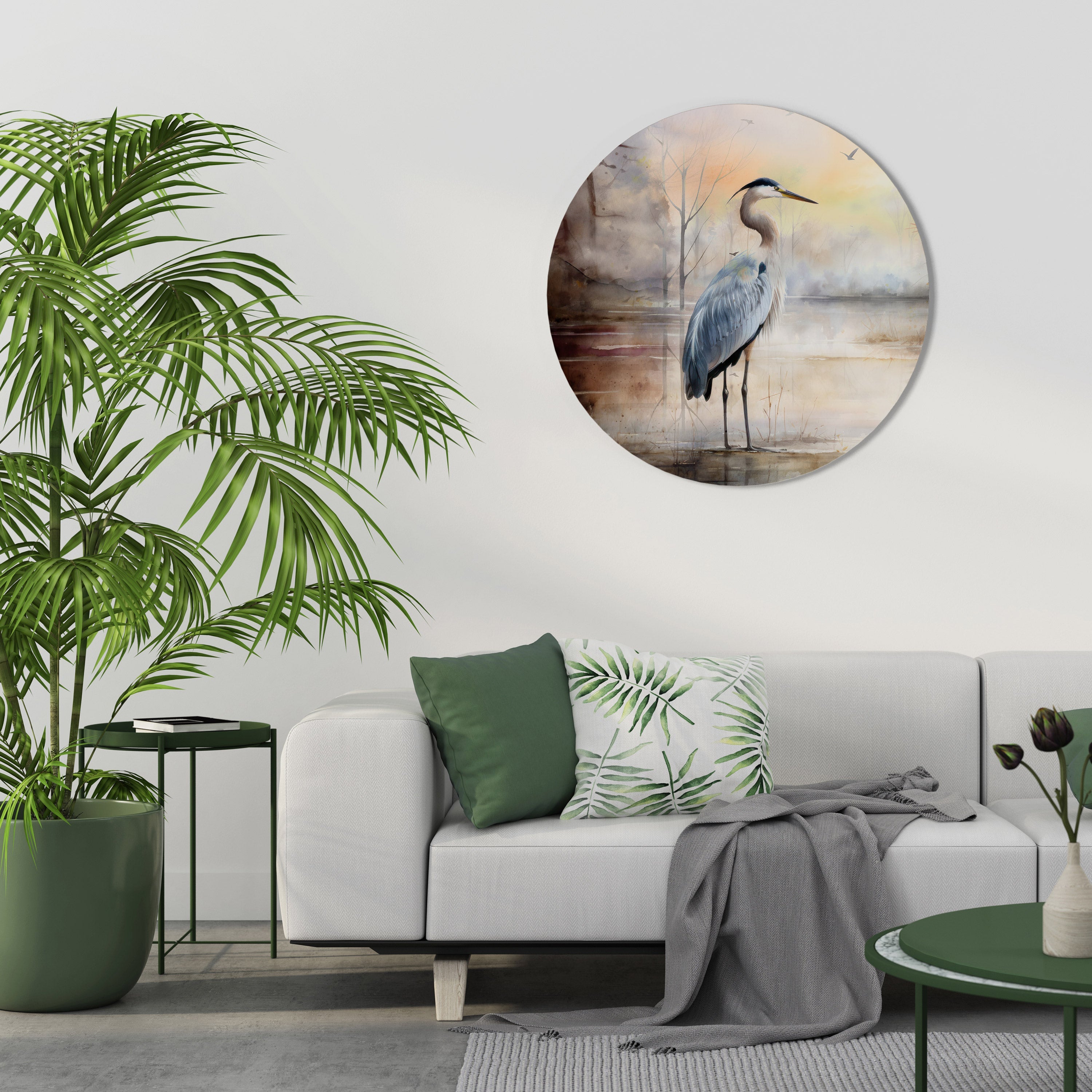 HERON DAYDREAM Runde Wandkunst
