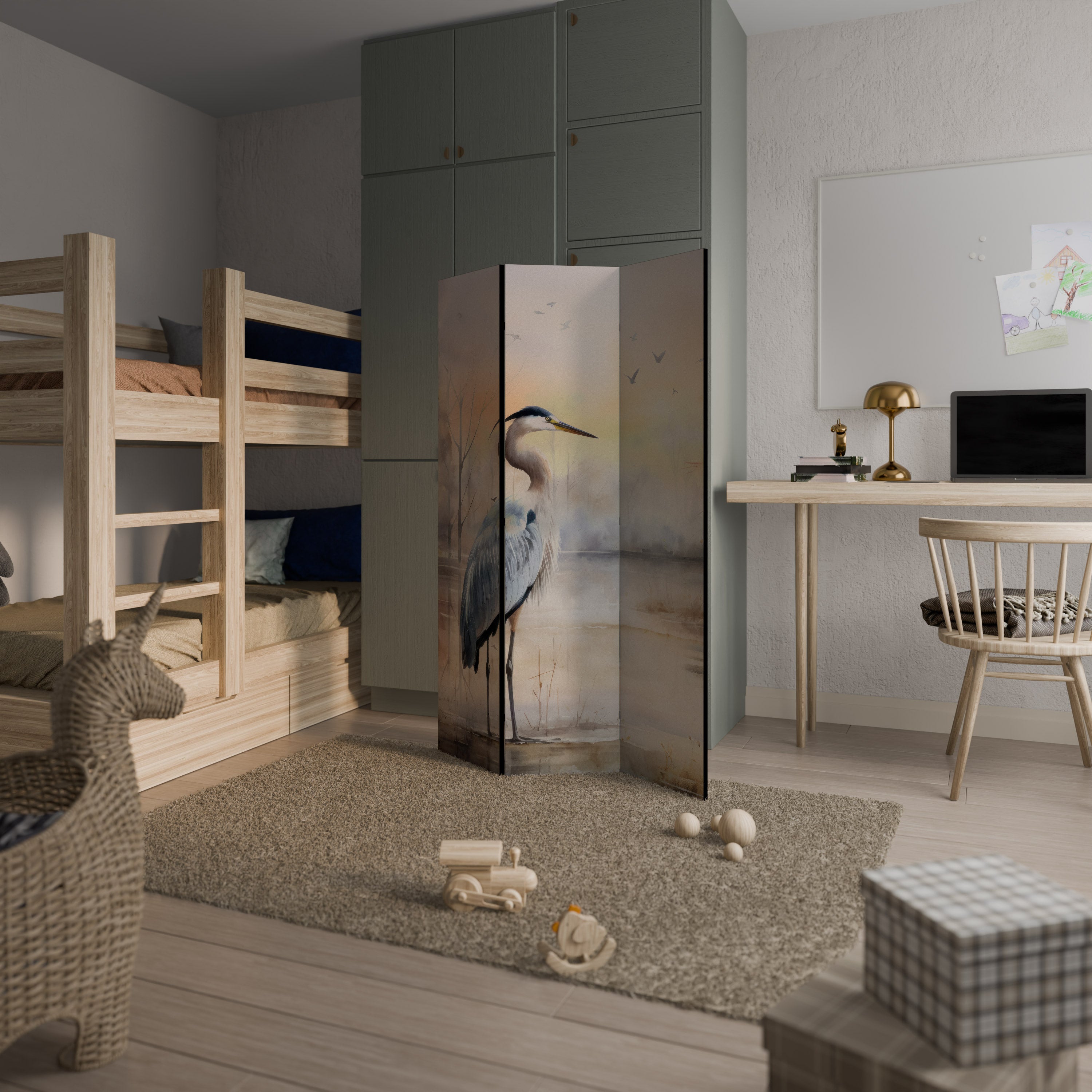 HERON DAYDREAM Dekorativer 3-teiliger Raumteiler
