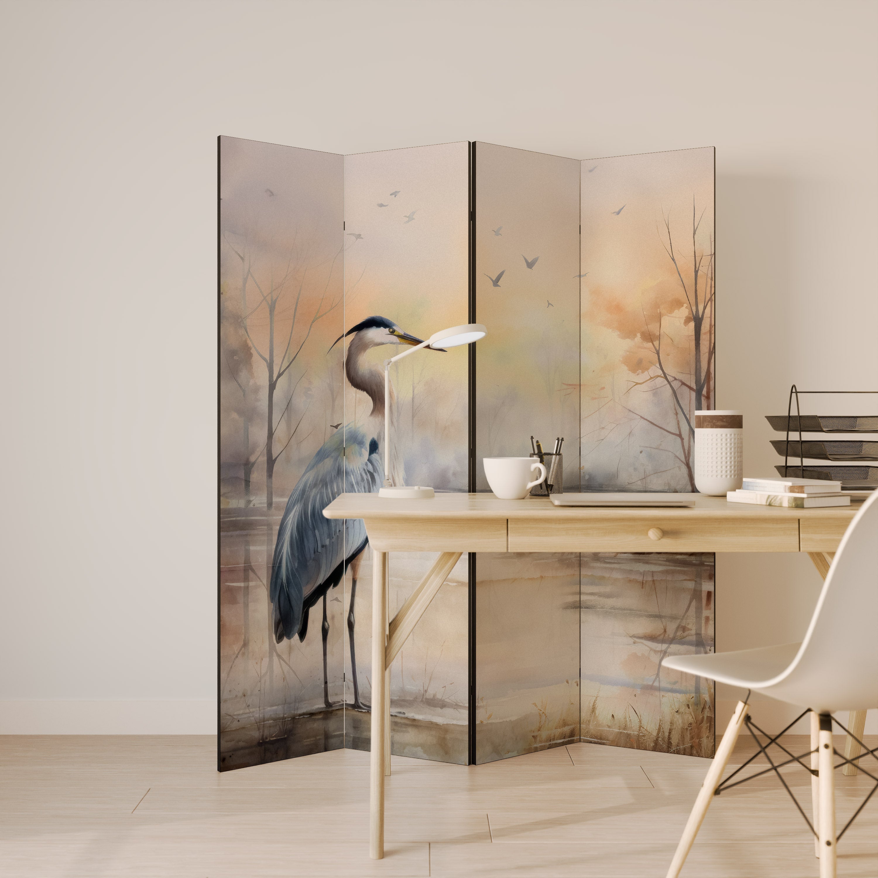 HERON DAYDREAM Dekorativer 4-teiliger Raumteiler
