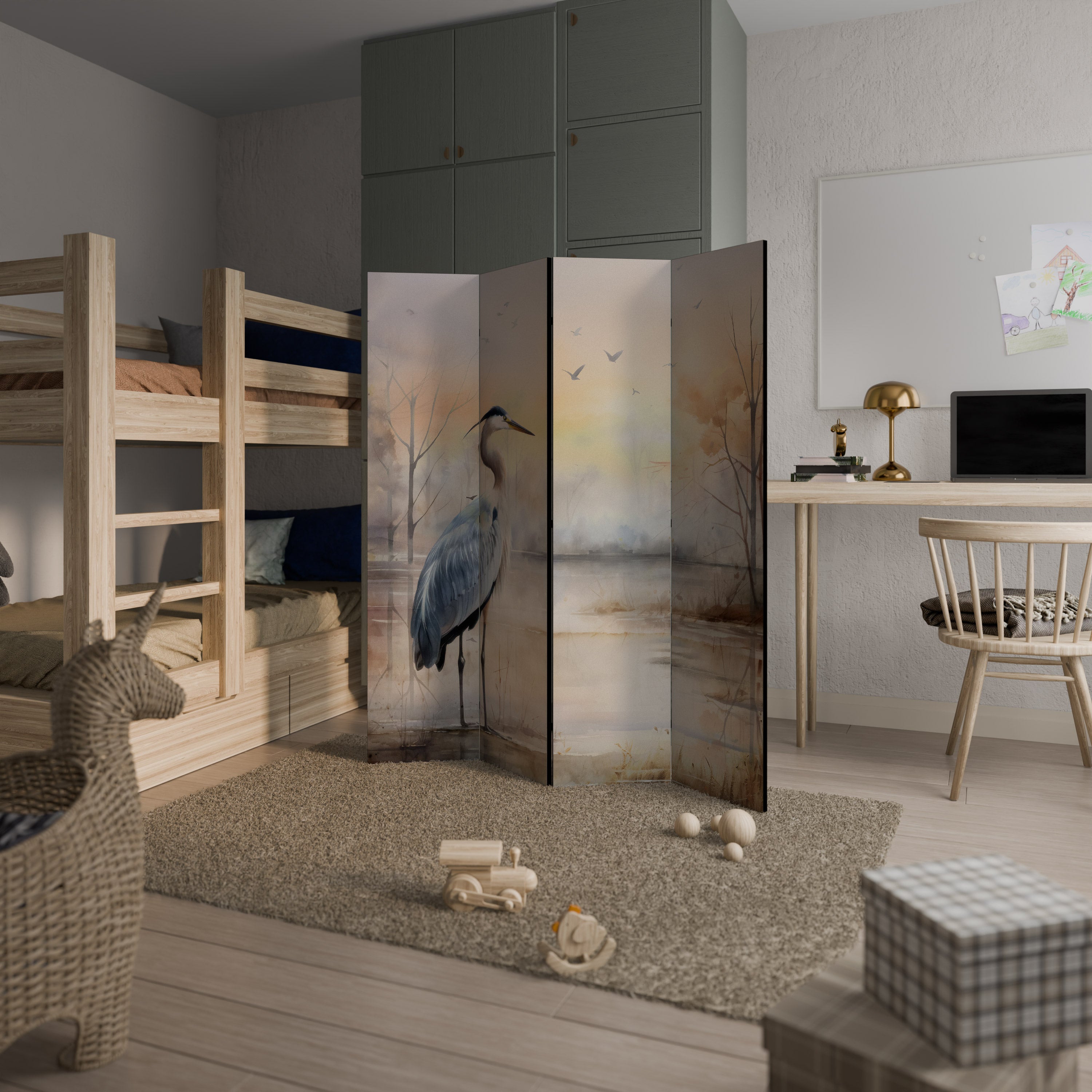 HERON DAYDREAM Dekorativer 4-teiliger Raumteiler