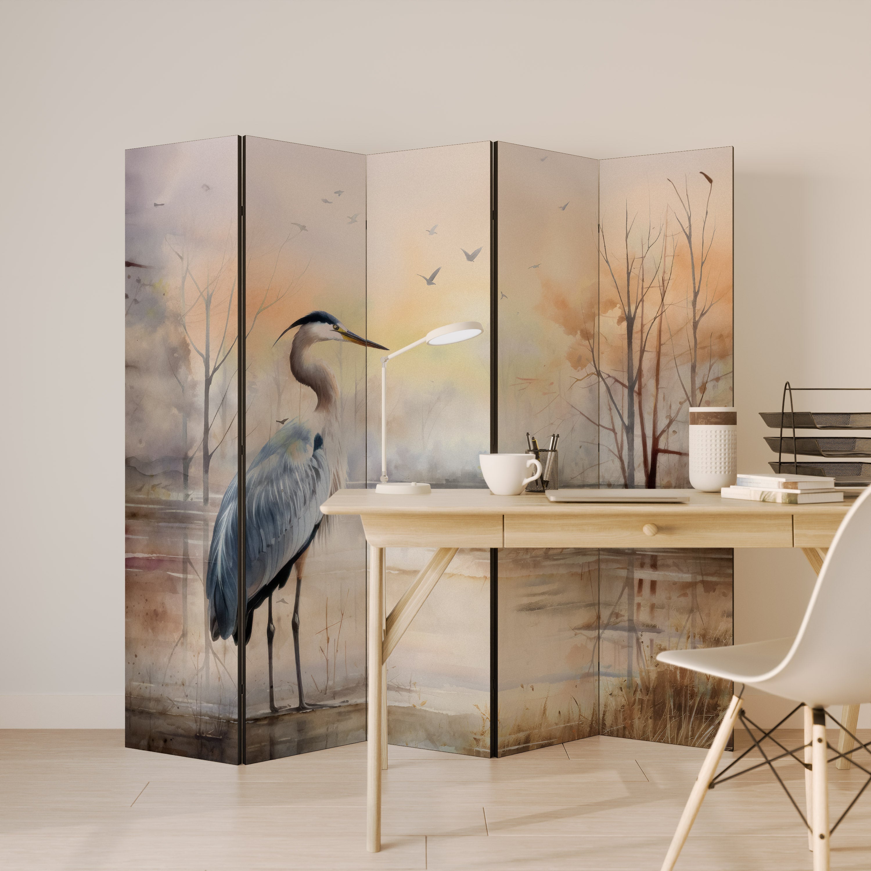 HERON DAYDREAM Dekorativer 5-teiliger Raumteiler