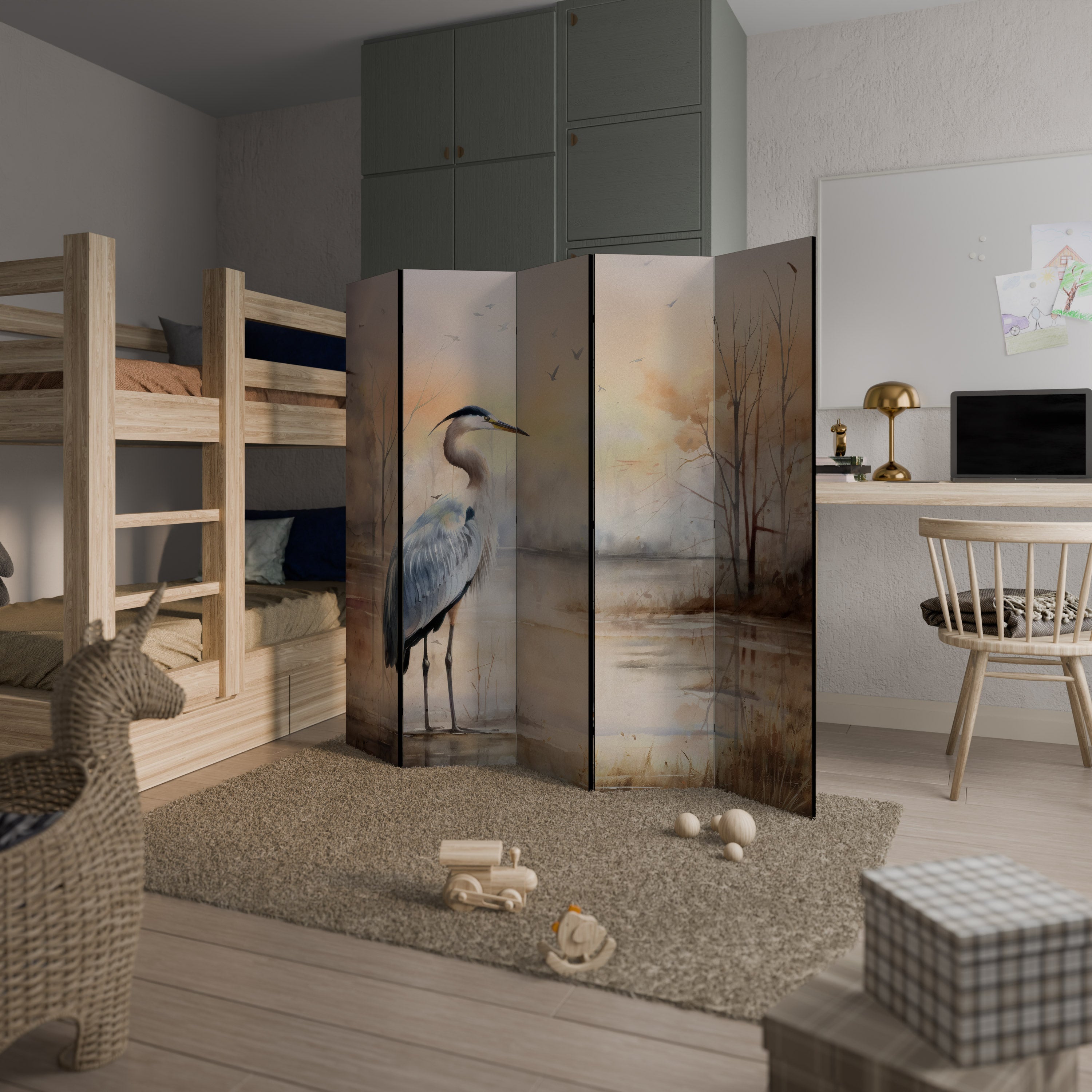 HERON DAYDREAM Dekorativer 5-teiliger Raumteiler
