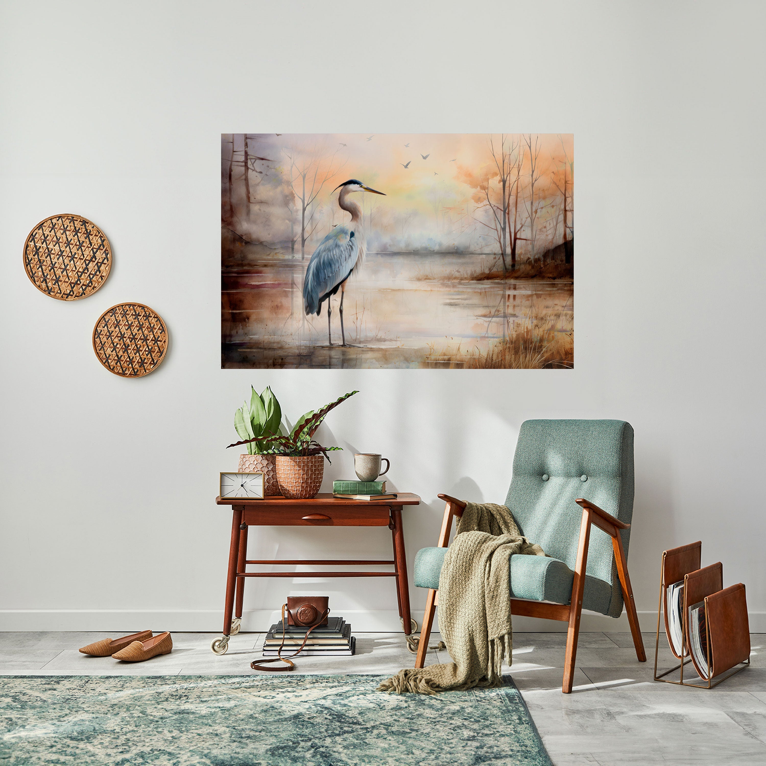 HERON DAYDREAM Horizontales Poster zum Abziehen und Aufkleben