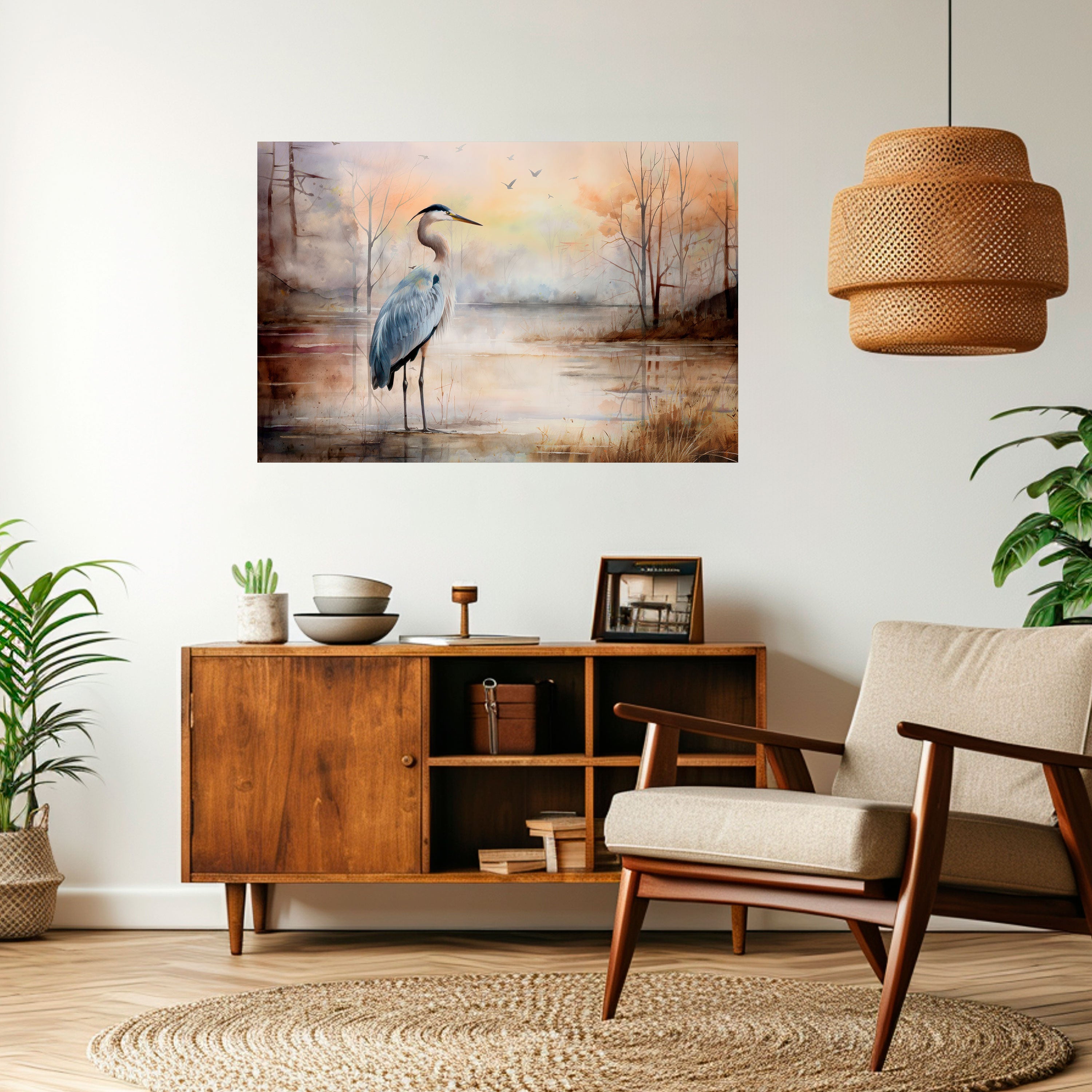 HERON DAYDREAM Horizontales Poster zum Abziehen und Aufkleben