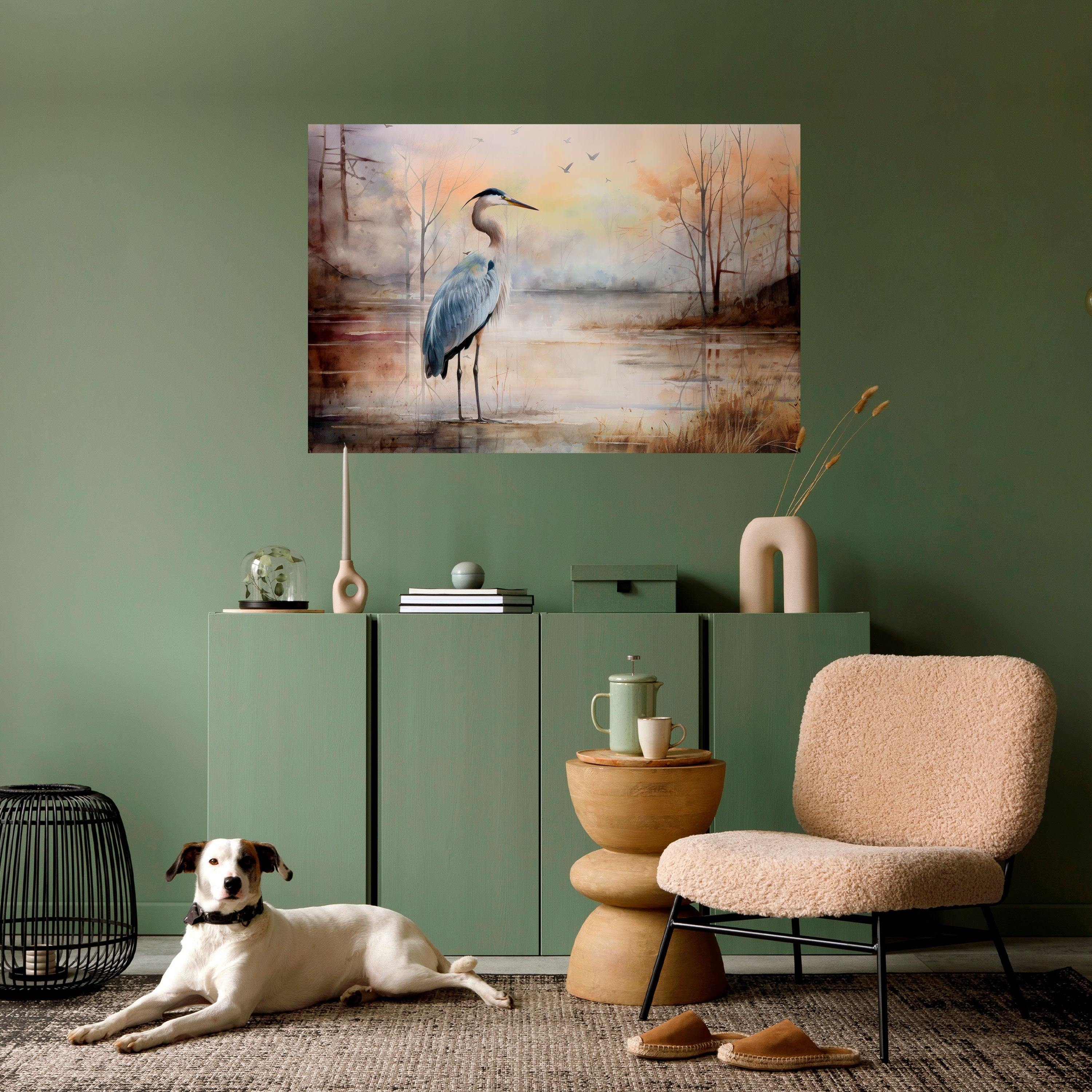 HERON DAYDREAM Horizontales Poster zum Abziehen und Aufkleben