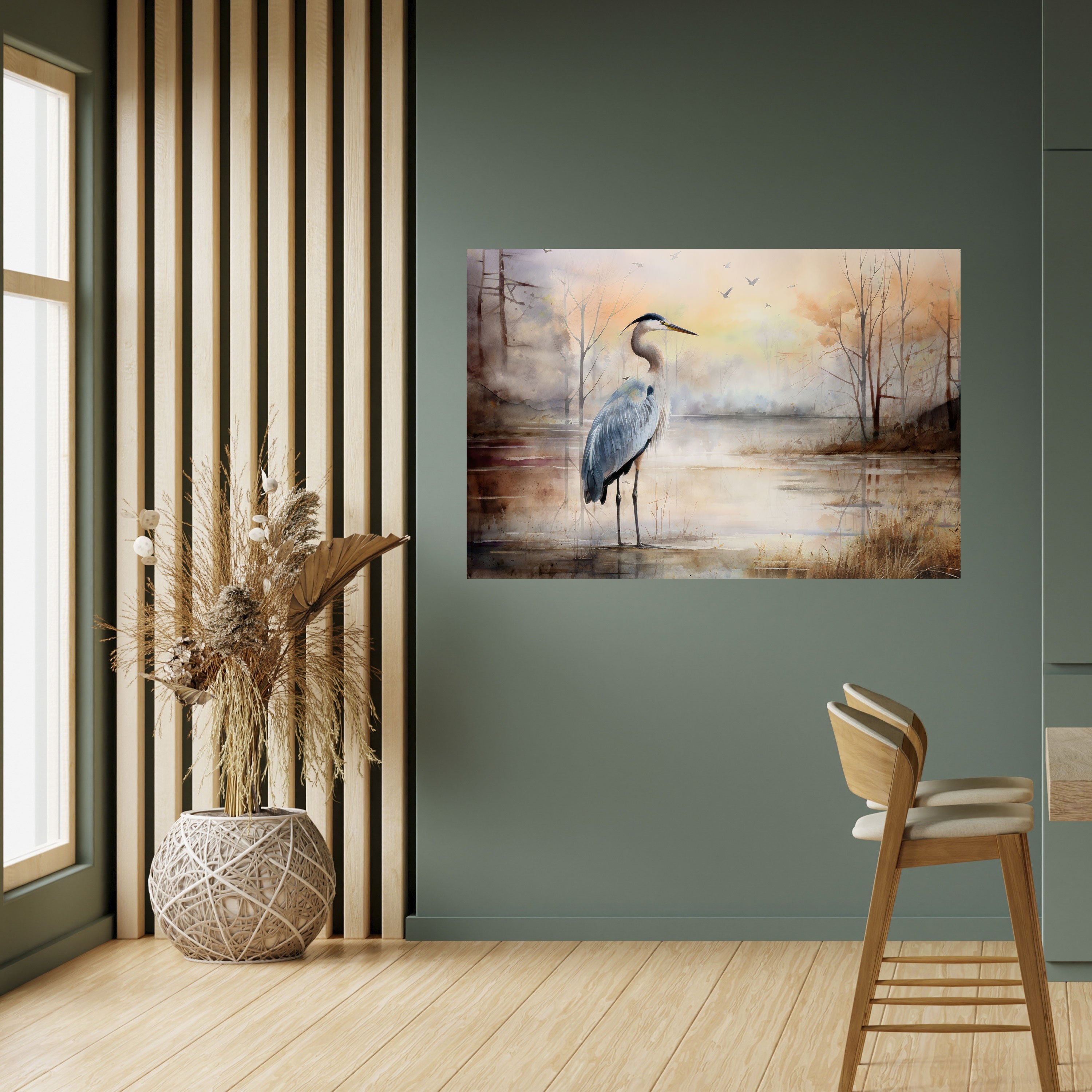 HERON DAYDREAM Horizontales Poster zum Abziehen und Aufkleben