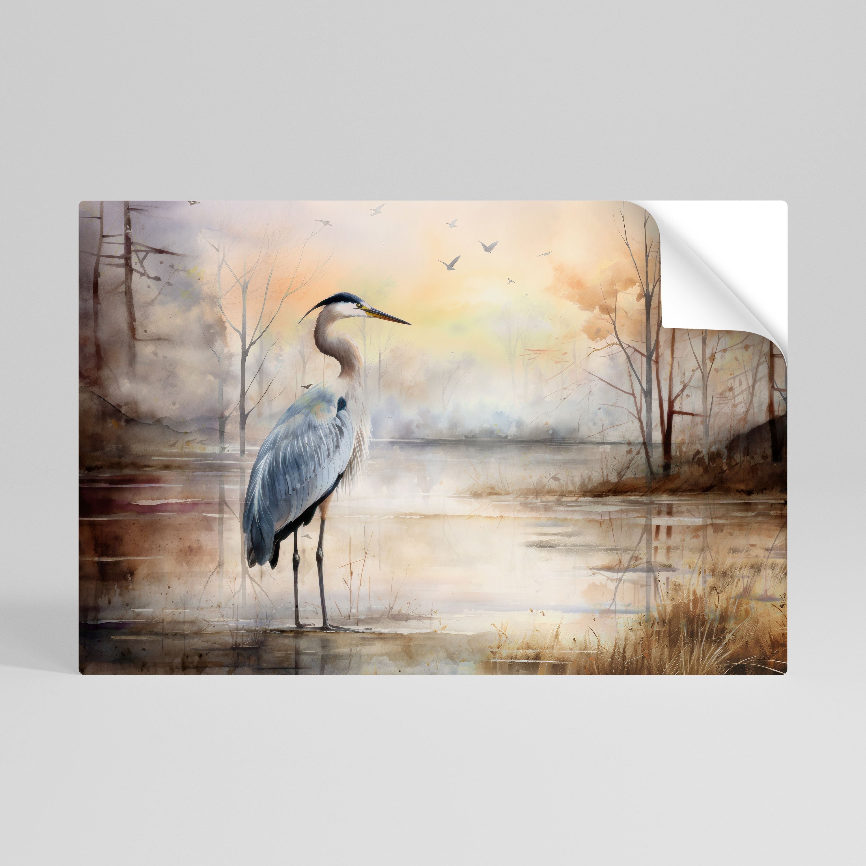 HERON DAYDREAM Horizontales Poster zum Abziehen und Aufkleben