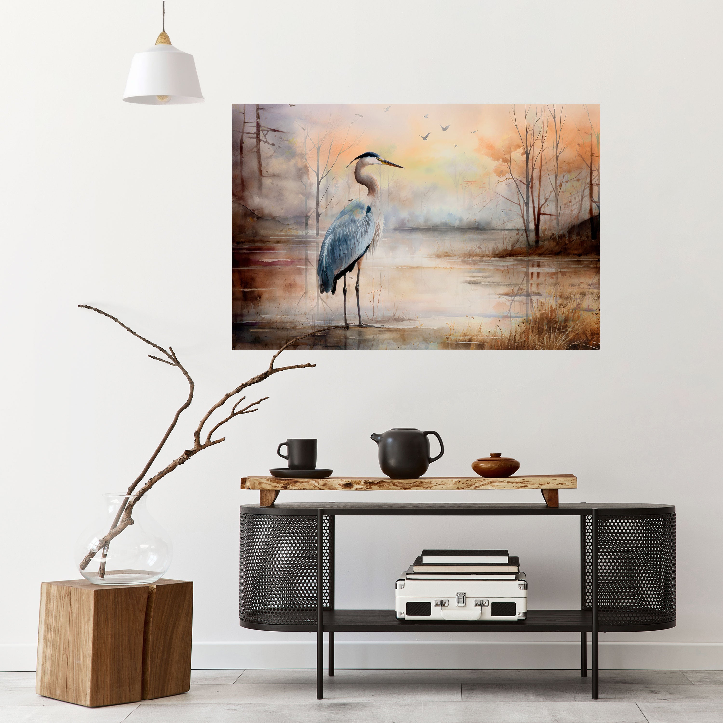 HERON DAYDREAM Horizontales Poster zum Abziehen und Aufkleben