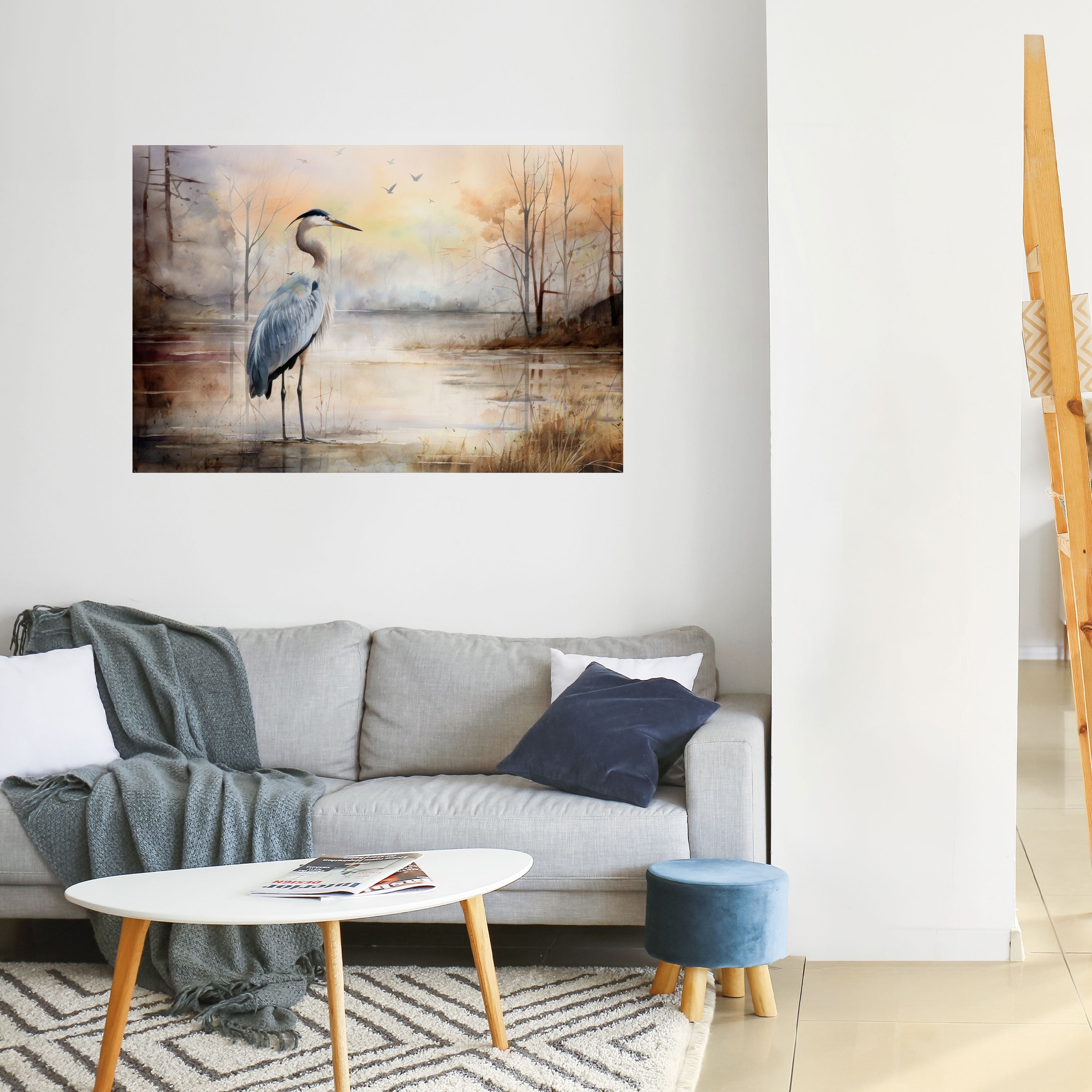 HERON DAYDREAM Horizontales Poster zum Abziehen und Aufkleben