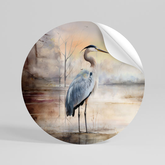 HERON DAYDREAM Runder Wandsticker zum Abziehen und Aufkleben