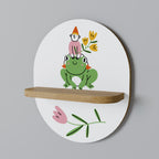 GARDEN INHABITANTS Ovales Kunstregal in Eiche-Optik