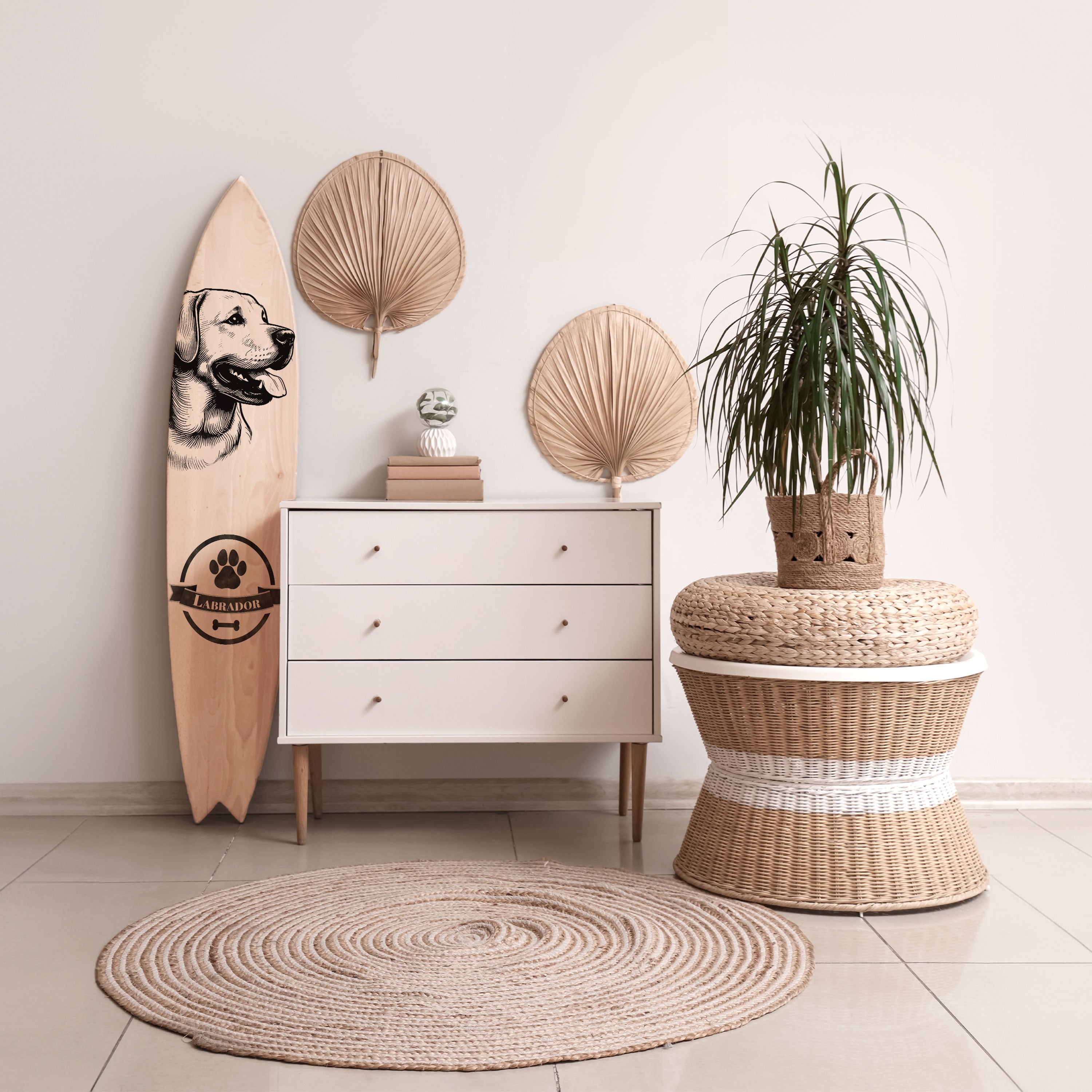 LABRADOR DOG Deko-Surfboard