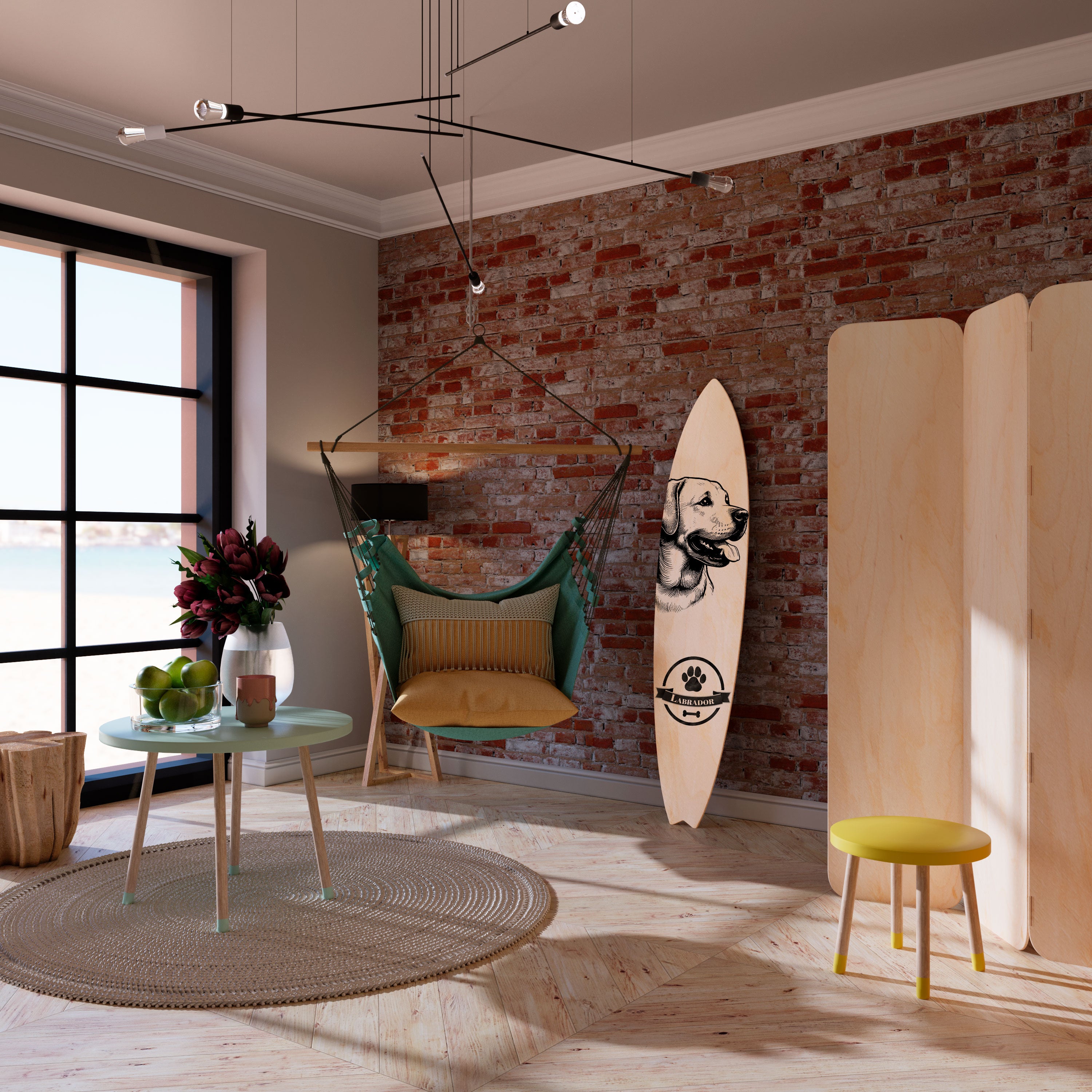 LABRADOR DOG Deko-Surfboard