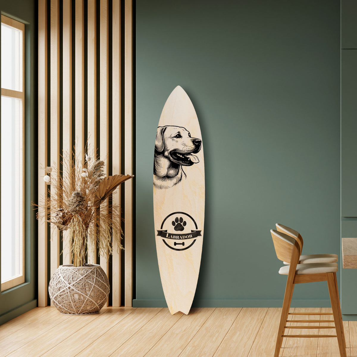 LABRADOR DOG Deko-Surfboard