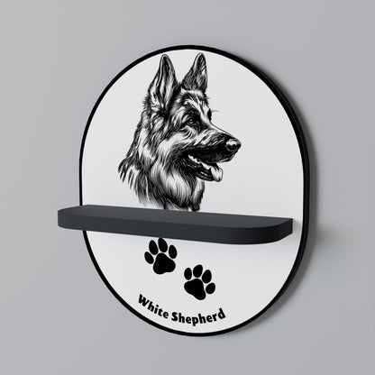 WHITE SHEPHERD DOG Dekoratives Wandregal