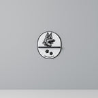 WHITE SHEPHERD DOG Ovales Kunstregal in Schwarz