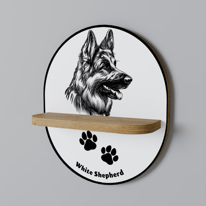 WHITE SHEPHERD DOG Dekoratives Wandregal