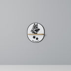 WHITE SHEPHERD DOG Ovales Kunstregal in Eiche-Optik