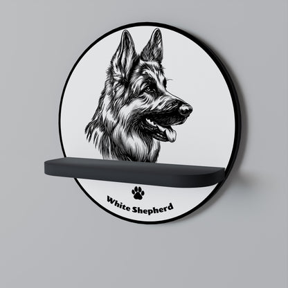 WHITE SHEPHERD DOG Dekoratives Wandregal