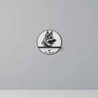 WHITE SHEPHERD DOG Rundes Kunstregal in Schwarz