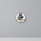 WHITE SHEPHERD DOG Rundes Kunstregal in Eiche-Optik