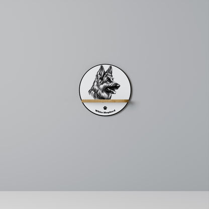 WHITE SHEPHERD DOG Dekoratives Wandregal