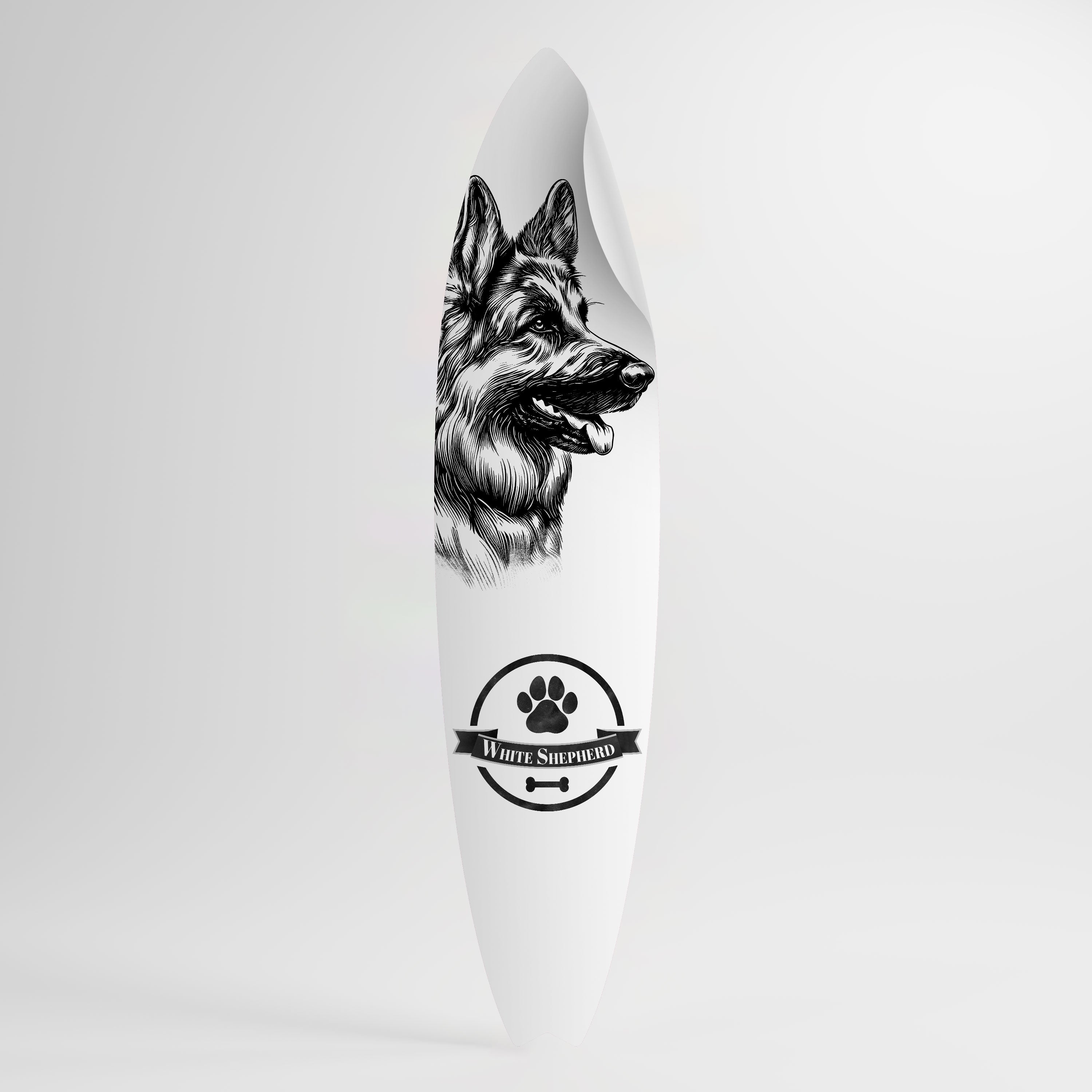 WHITE SHEPHERD DOG Surfboard-Wandsticker