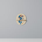 MYTHOLOGICAL CREATURES Ovales Kunstregal in Eiche-Optik