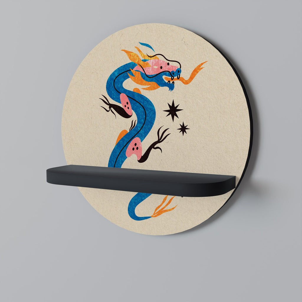 MYTHOLOGICAL CREATURES Rundes Kunstregal in Schwarz