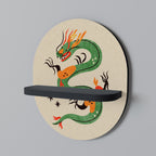 GREEN SKY GUARDIAN Ovales Kunstregal in Schwarz