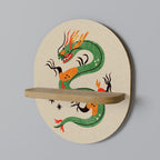 GREEN SKY GUARDIAN Ovales Kunstregal in Eiche-Optik