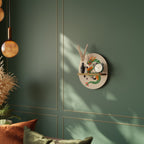 GREEN SKY GUARDIAN Ovales Kunstregal in Eiche-Optik