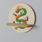 GREEN SKY GUARDIAN Rundes Kunstregal in Eiche-Optik