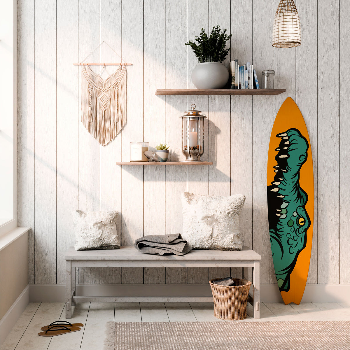 THREATENING GREETING Deko-Surfboard
