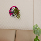 DALMATIAN SMILE Ovales Kunstregal in Schwarz