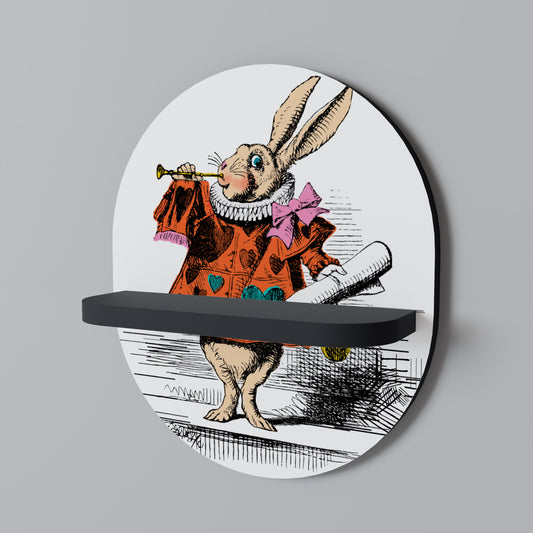 COLORFUL WHITE RABBIT Dekoratives Wandregal