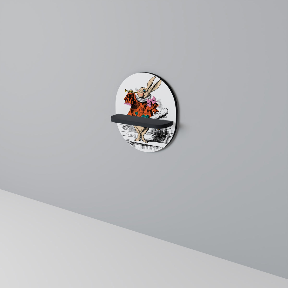 COLORFUL WHITE RABBIT Dekoratives Wandregal