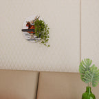 COLORFUL WHITE RABBIT Ovales Kunstregal in Schwarz