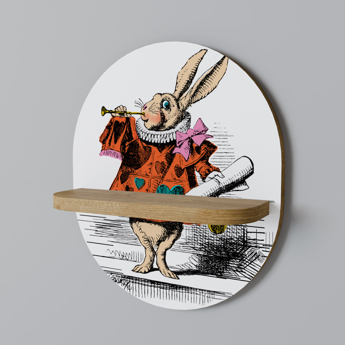 COLORFUL WHITE RABBIT Dekoratives Wandregal