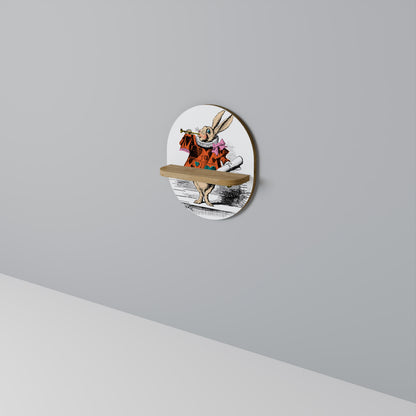 COLORFUL WHITE RABBIT Dekoratives Wandregal