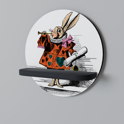 COLORFUL WHITE RABBIT Dekoratives Wandregal
