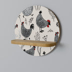 HAPPY HENS Rundes Kunstregal in Eiche-Optik