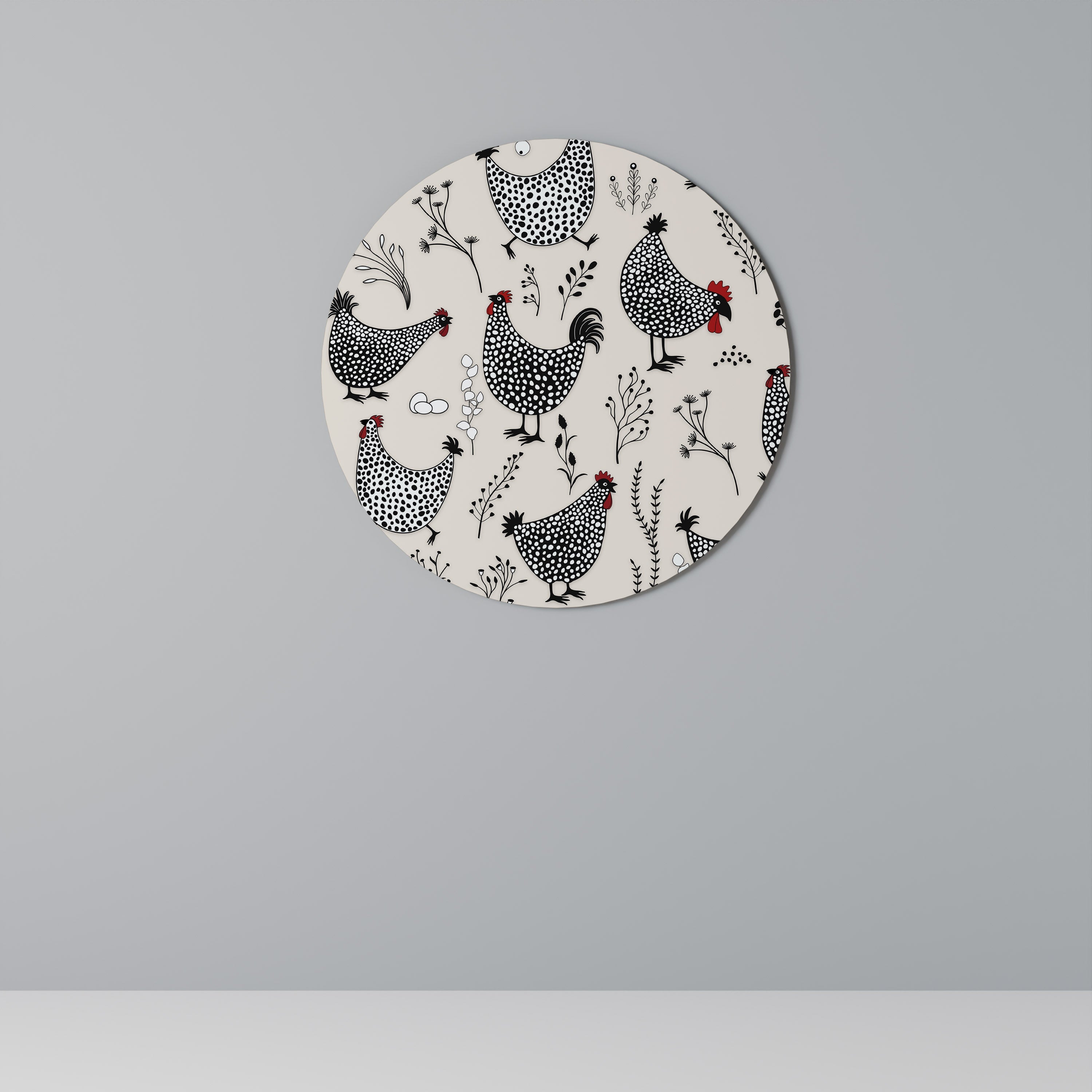 HAPPY HENS Runde Wandkunst