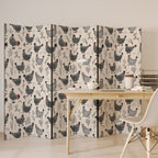 HAPPY HENS Dekorativer Paravent - 6-teilig