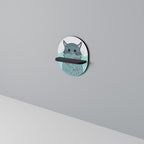 CAT SPLASH Ovales Kunstregal in Schwarz